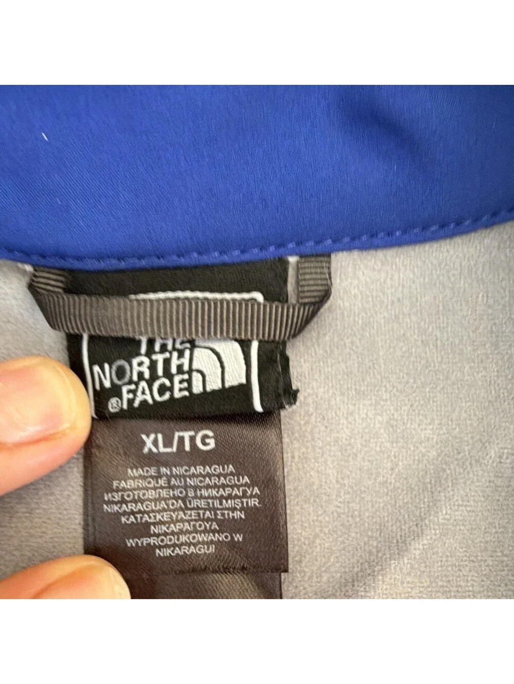 The North Face Men's Blue Solid Full Zip soft shell Vest Pockets Size XL